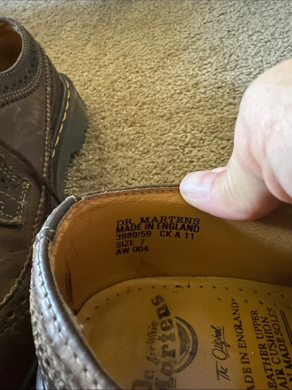 Doc martens dr martens air ware Men's Brown Wingtip Oxford Shoes